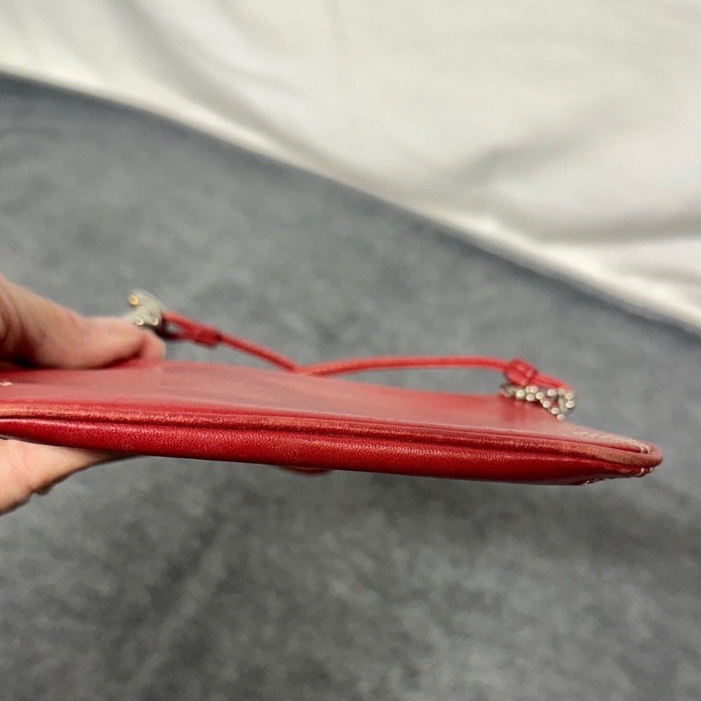 Coach Cherry Red Leather Wristlet - Picture 4 of 11